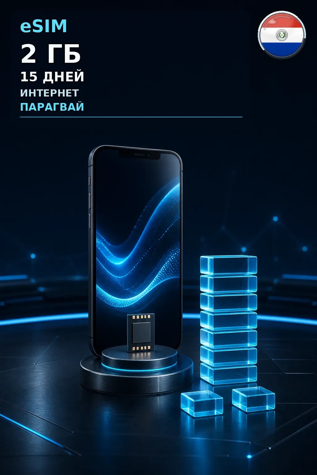 eSIM Парагвай — 2 ГБ, 15 дней — интернет