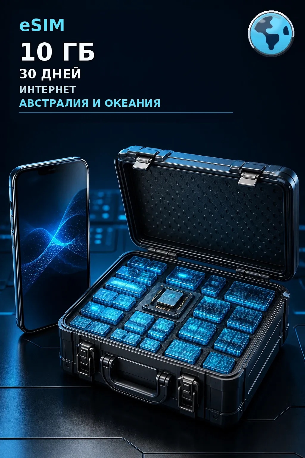 eSIM Австралия и Океания — 10 ГБ, 30 дней — интернет