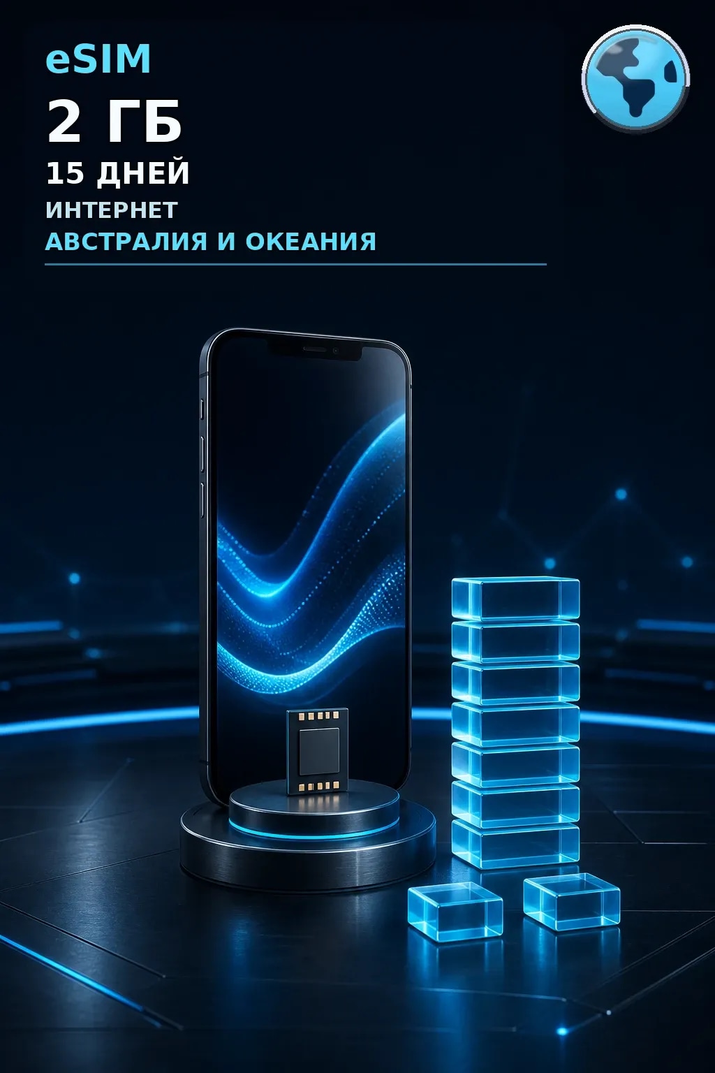 eSIM Австралия и Океания — 2 ГБ, 15 дней — интернет