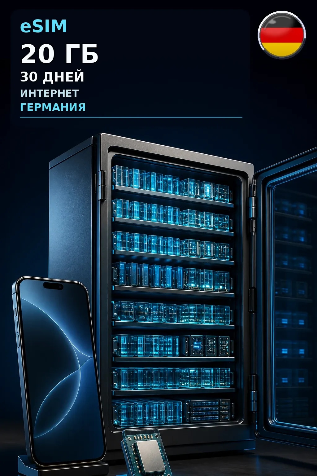 eSIM Германия — 20 ГБ, 30 дней — интернет