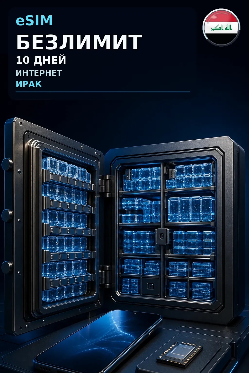 eSIM Ирак — БЕЗЛИМИТ, 10 дней — интернет