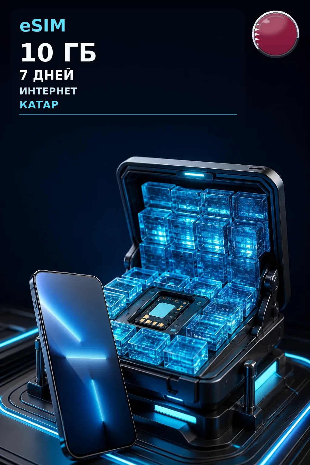 eSIM Катар — 10 ГБ, 7 дней — интернет