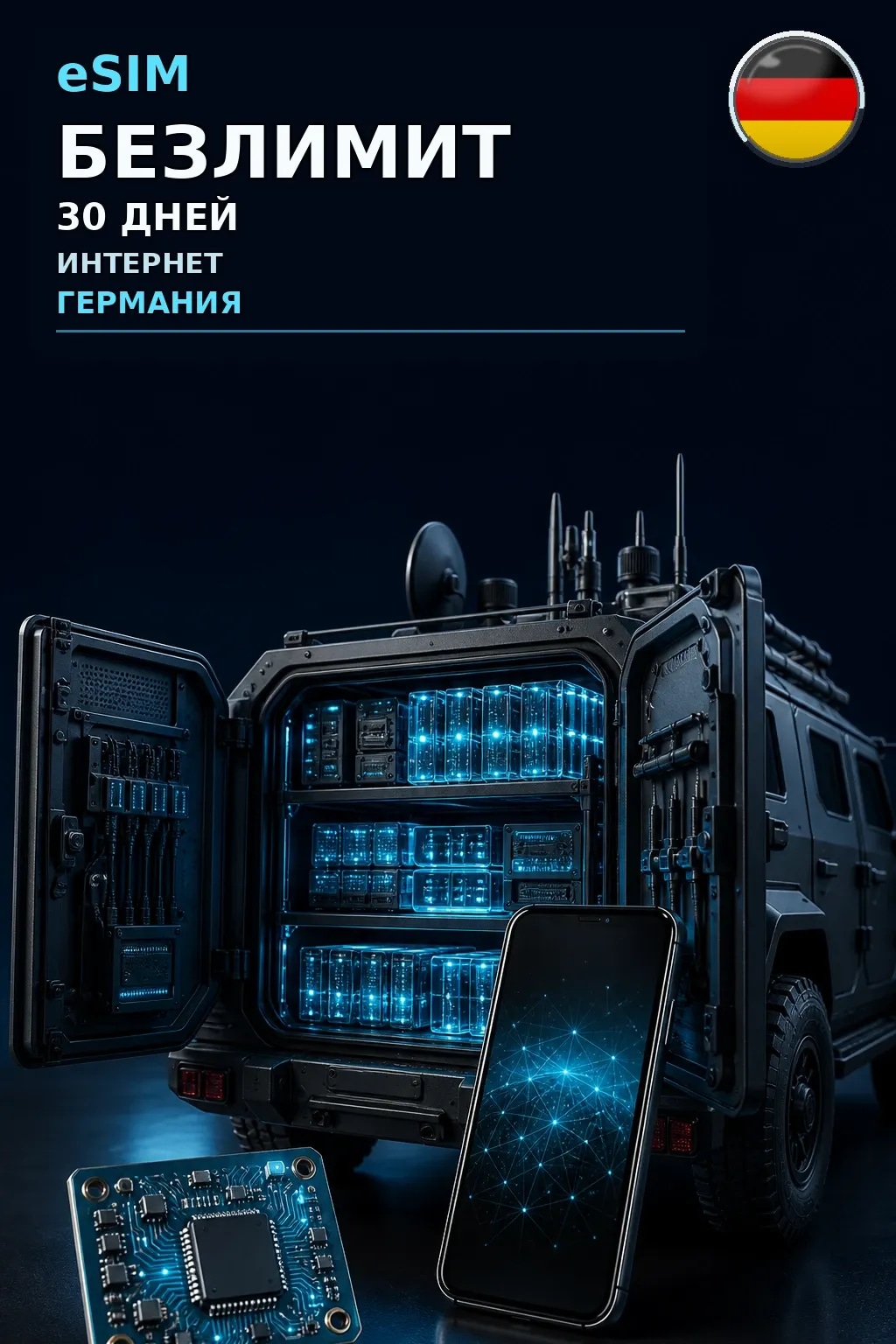 eSIM Германия — БЕЗЛИМИТ, 30 дней — интернет