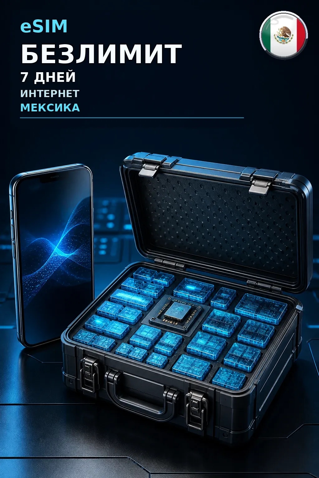 eSIM Мексика — БЕЗЛИМИТ, 7 дней — интернет