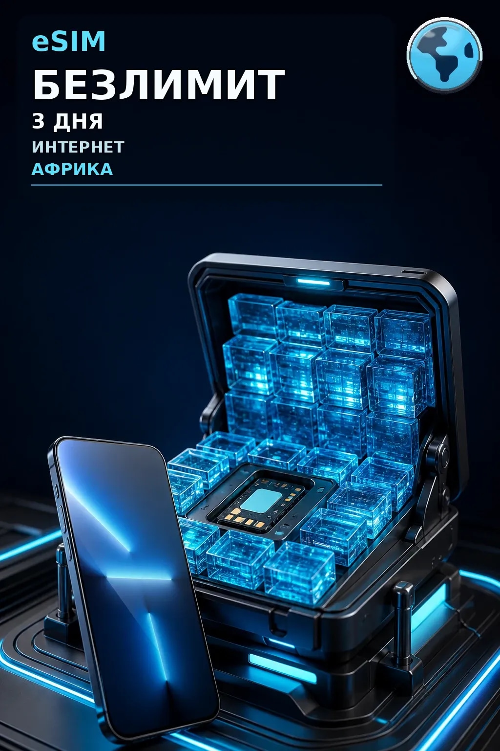 eSIM Африка — БЕЗЛИМИТ, 3 дня — интернет