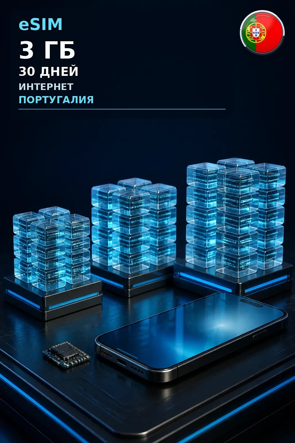 eSIM Португалия — 3 ГБ, 30 дней — интернет