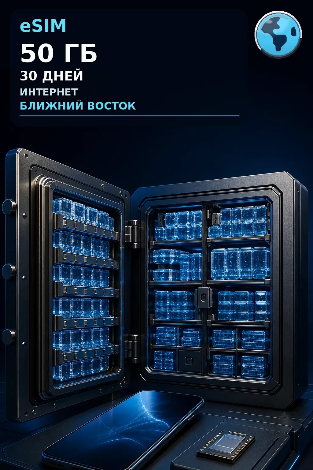 eSIM Ближний Восток — 50 ГБ, 30 дней — интернет