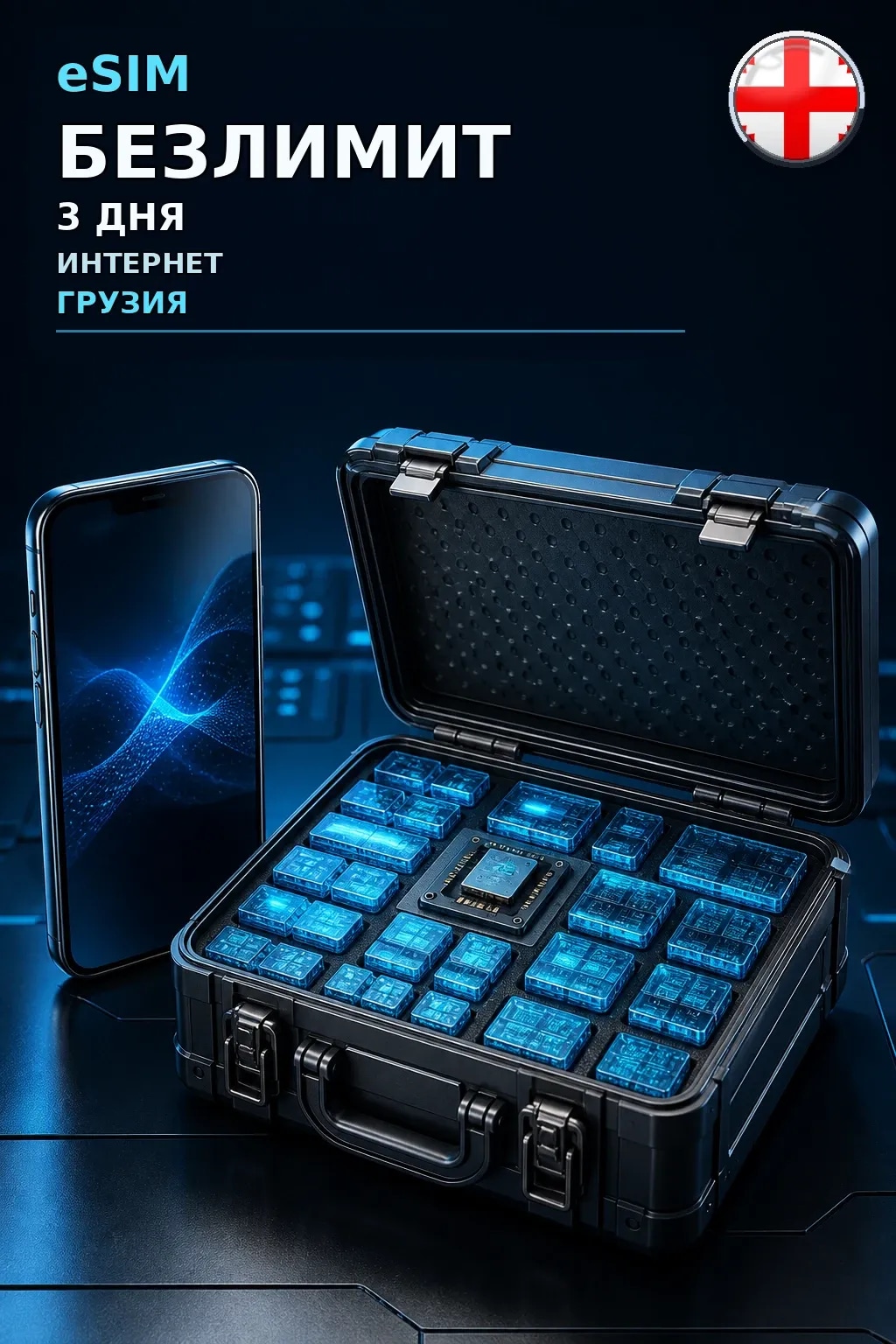 eSIM Грузия — БЕЗЛИМИТ, 3 дня — интернет