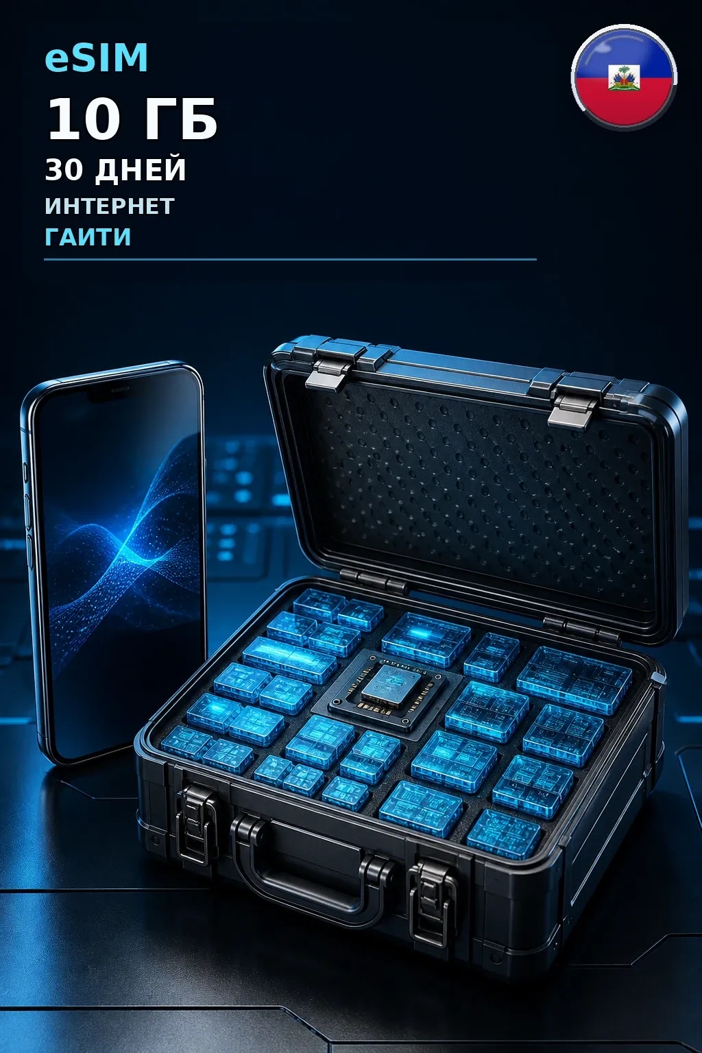 eSIM Гаити — 10 ГБ, 30 дней — интернет