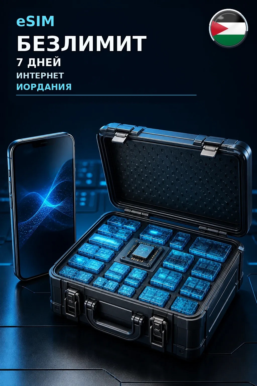 eSIM Иордания — БЕЗЛИМИТ, 7 дней — интернет