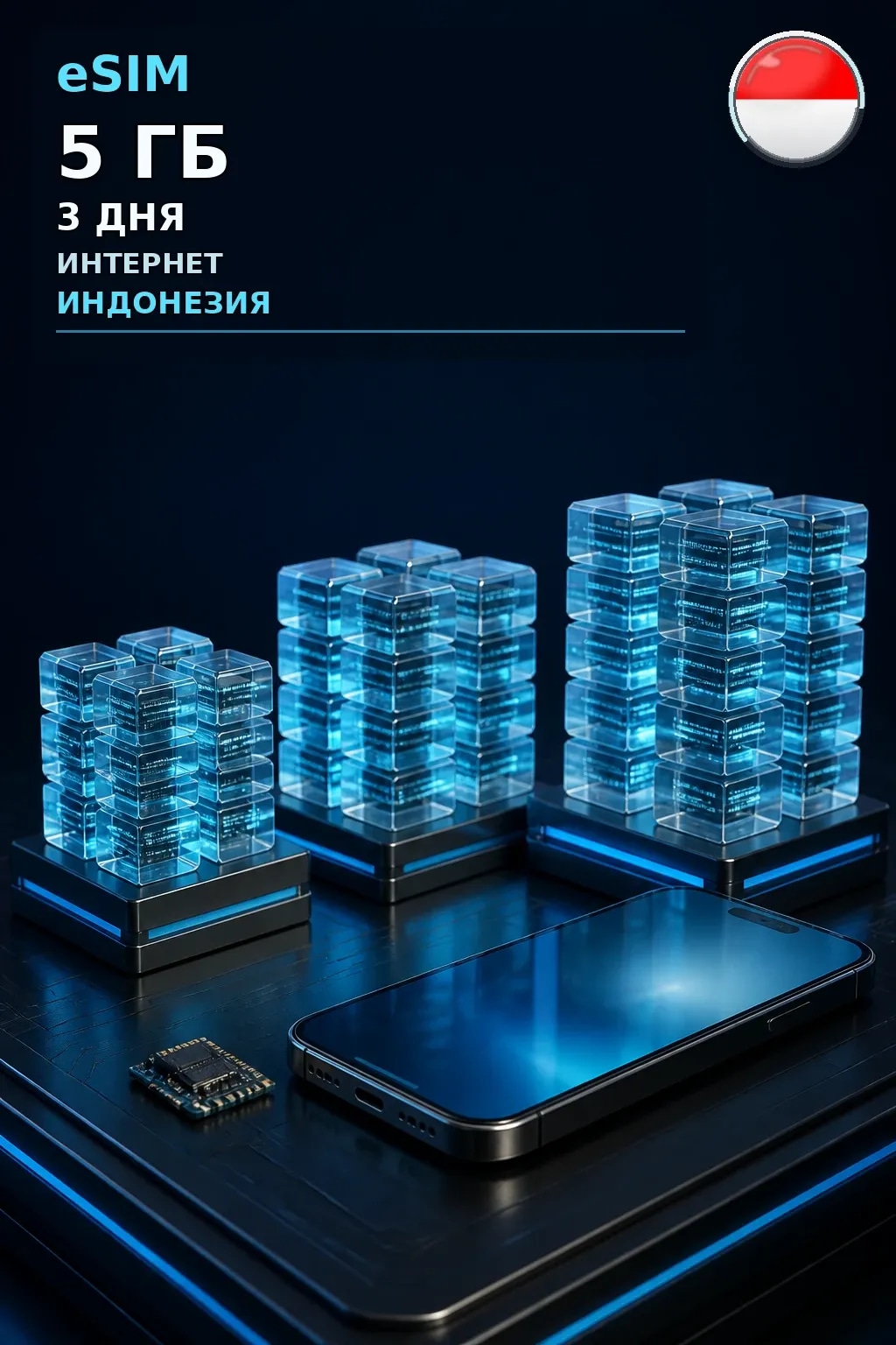 eSIM Индонезия — 5 ГБ, 3 дня — интернет