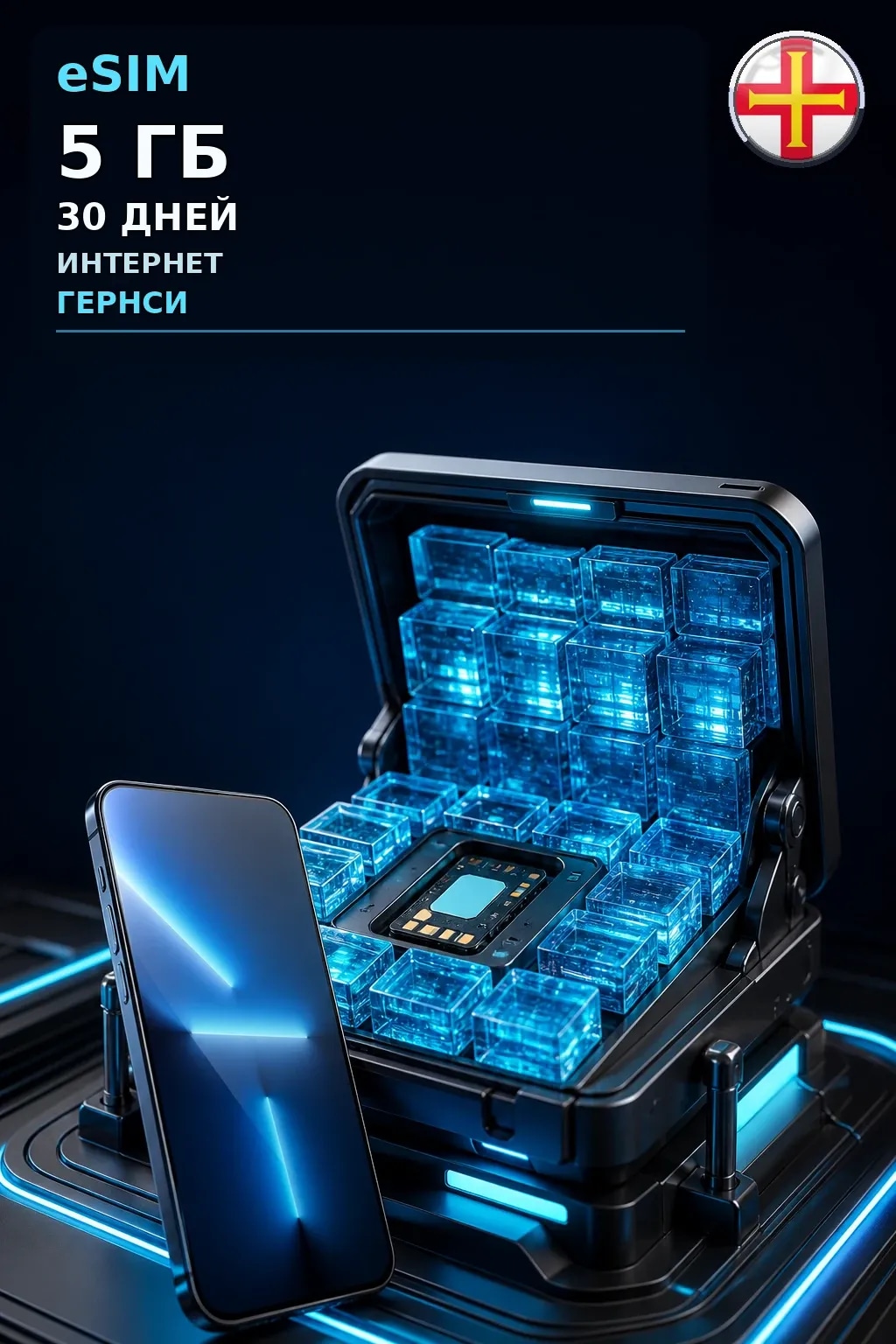 eSIM Гернси — 5 ГБ, 30 дней — интернет