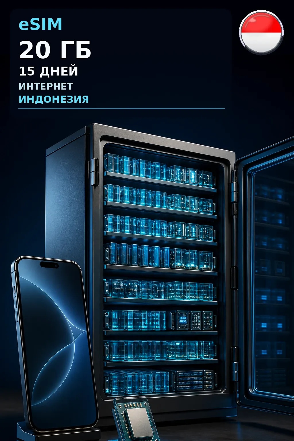 eSIM Индонезия — 20 ГБ, 15 дней — интернет