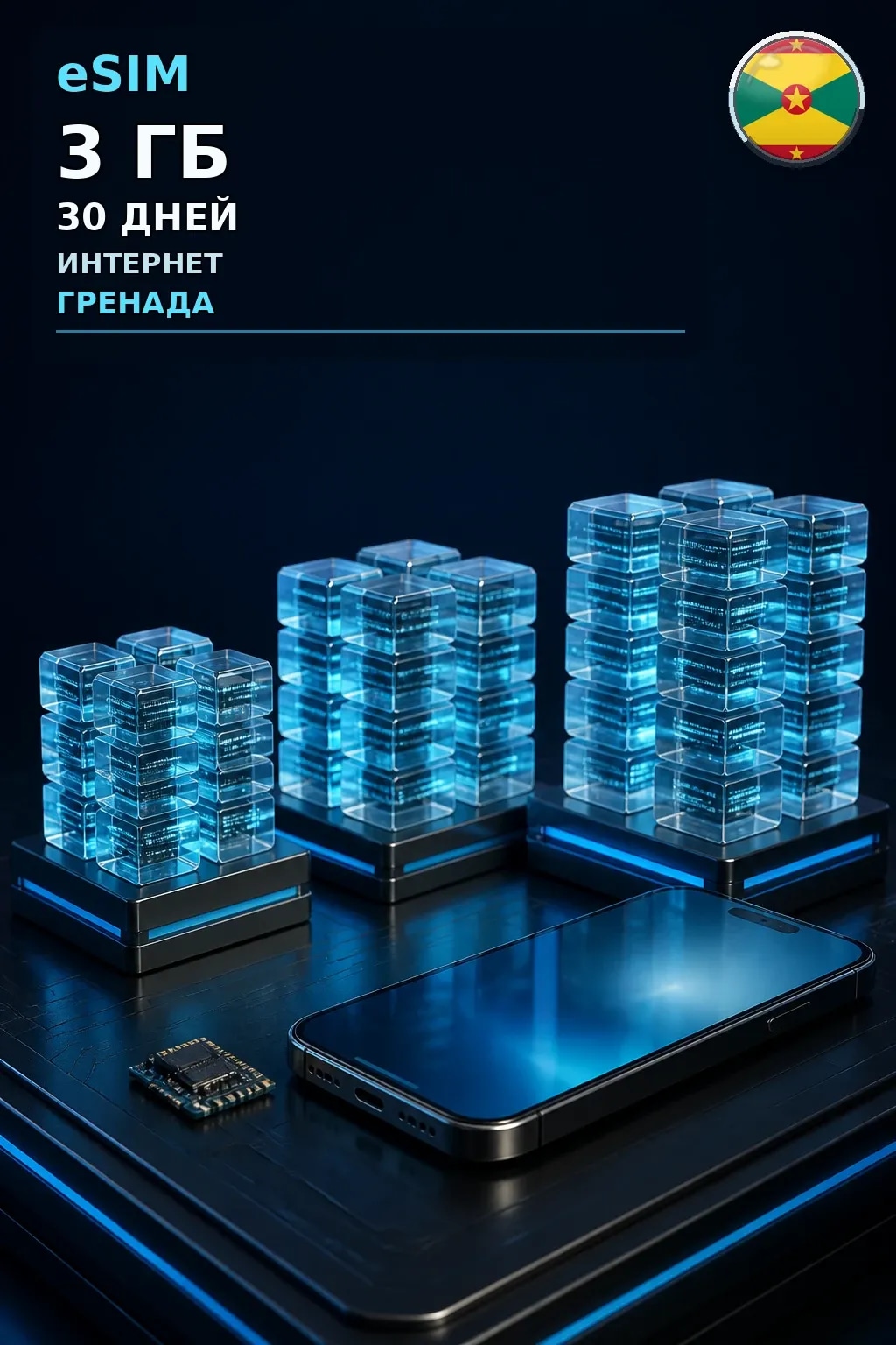 eSIM Гренада — 3 ГБ, 30 дней — интернет