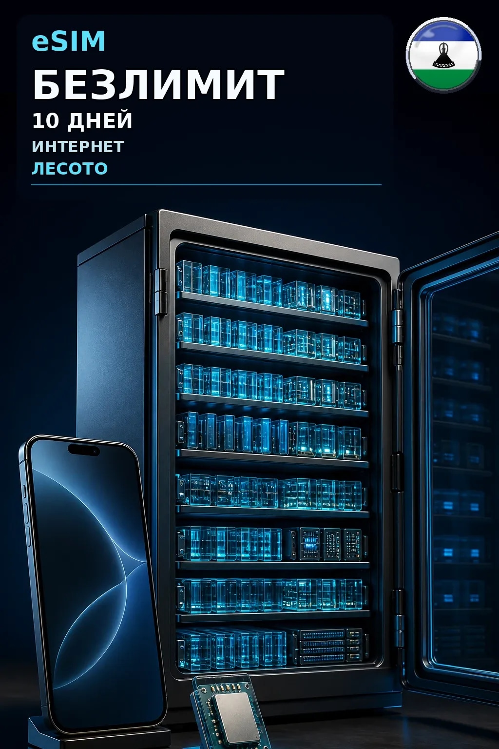 eSIM Лесото — БЕЗЛИМИТ, 10 дней — интернет