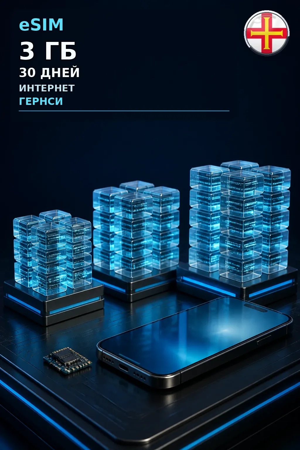 eSIM Гернси — 3 ГБ, 30 дней — интернет