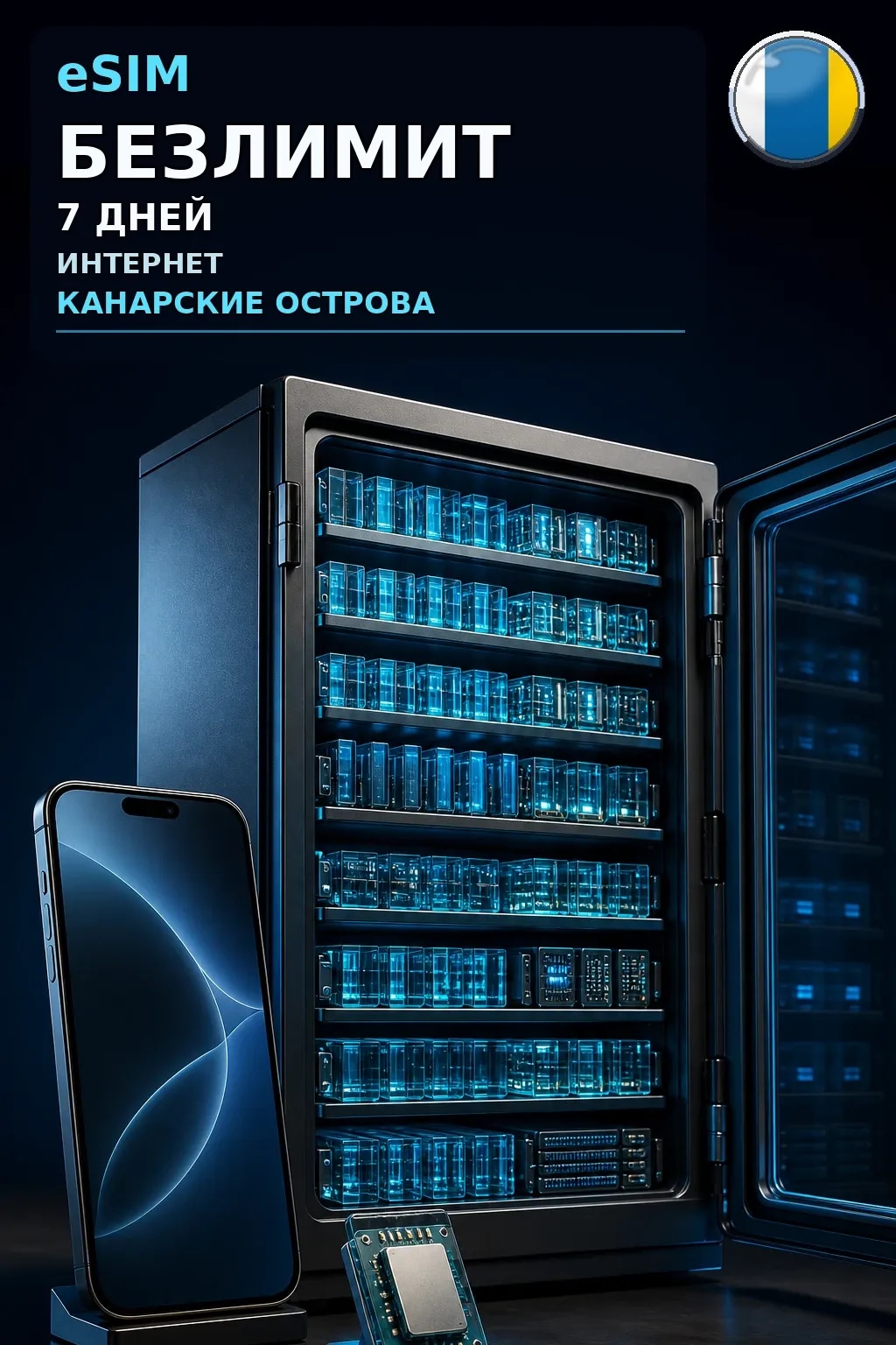 eSIM Канарские Острова — БЕЗЛИМИТ, 7 дней — интернет
