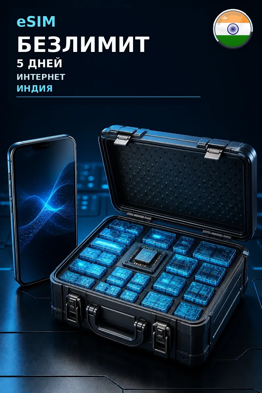 eSIM Индия — БЕЗЛИМИТ, 5 дней — интернет