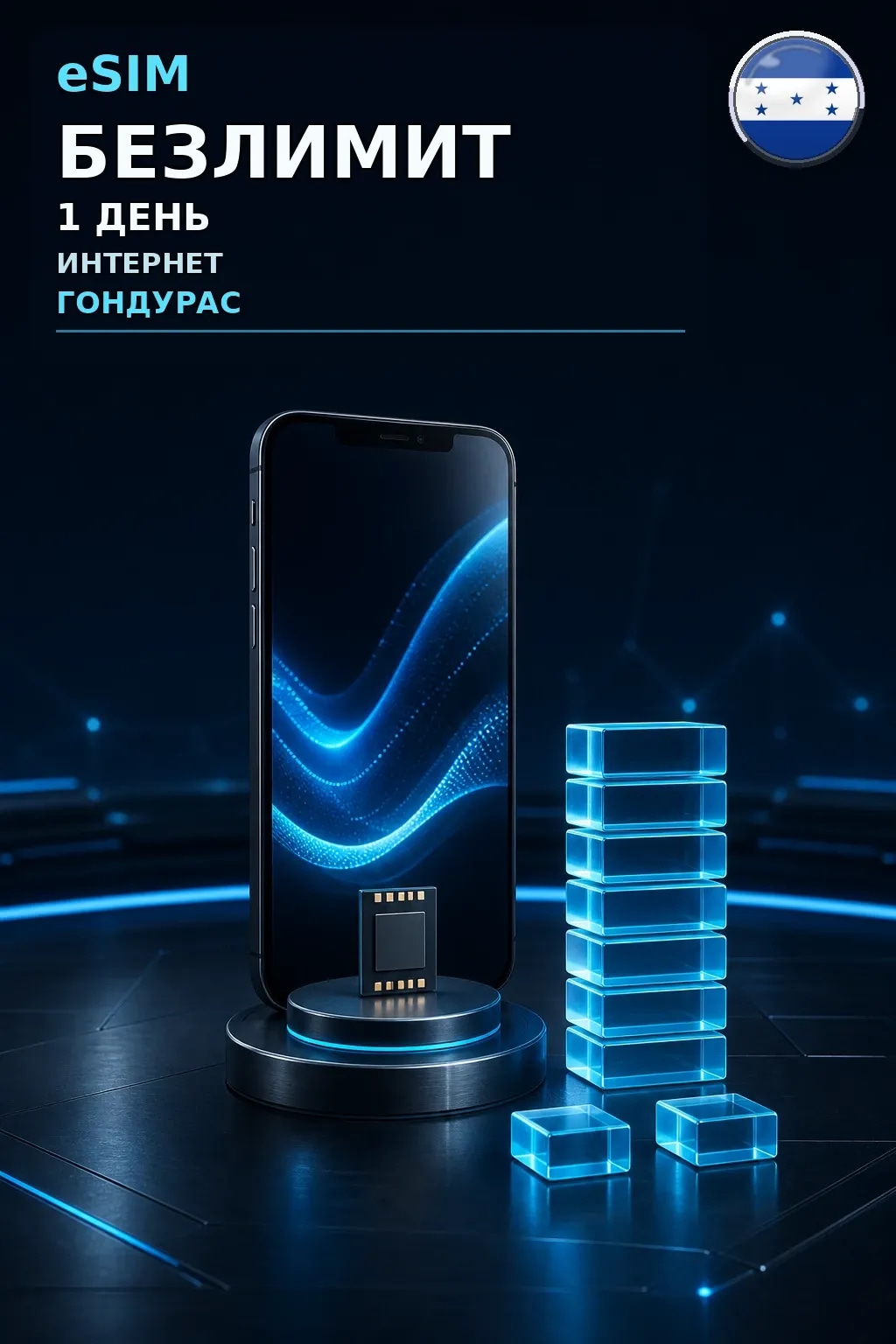 eSIM Гондурас — БЕЗЛИМИТ, 1 день — интернет