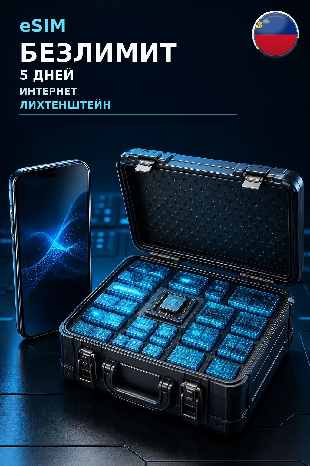 eSIM Лихтенштейн — БЕЗЛИМИТ, 5 дней — интернет