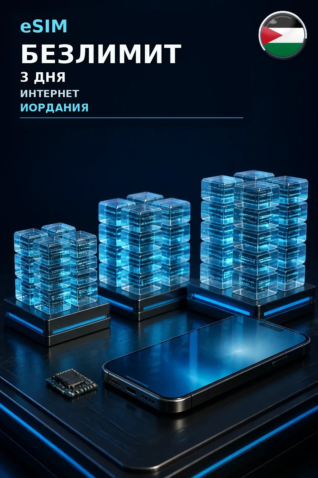 eSIM Иордания — БЕЗЛИМИТ, 3 дня — интернет