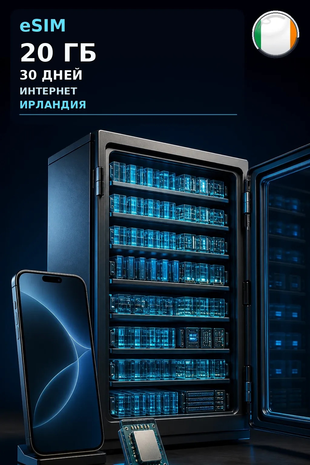 eSIM Ирландия — 20 ГБ, 30 дней — интернет