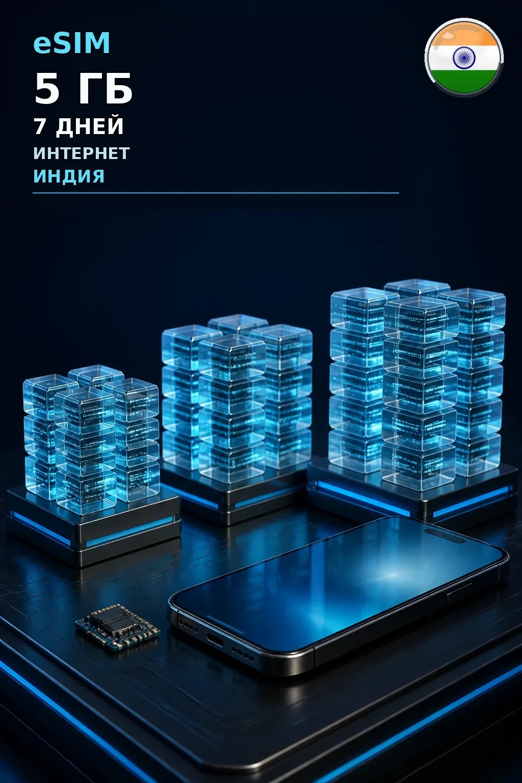 eSIM Индия — 5 ГБ, 7 дней — интернет