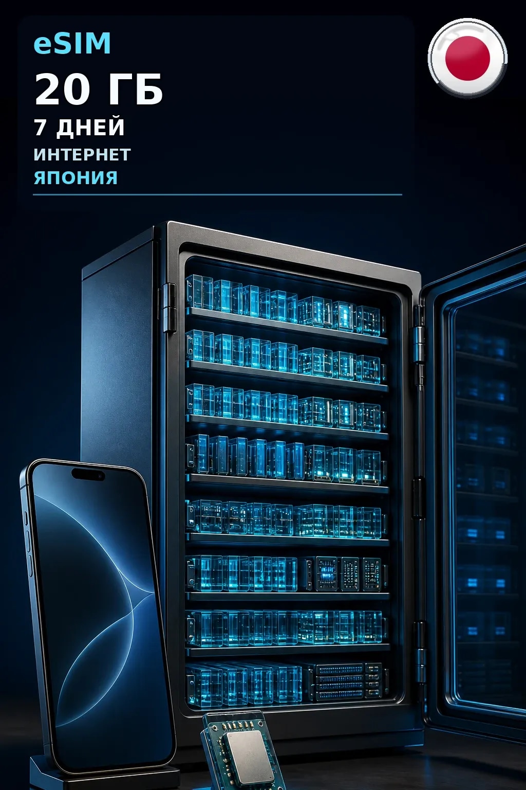 eSIM Япония — 20 ГБ, 7 дней — интернет