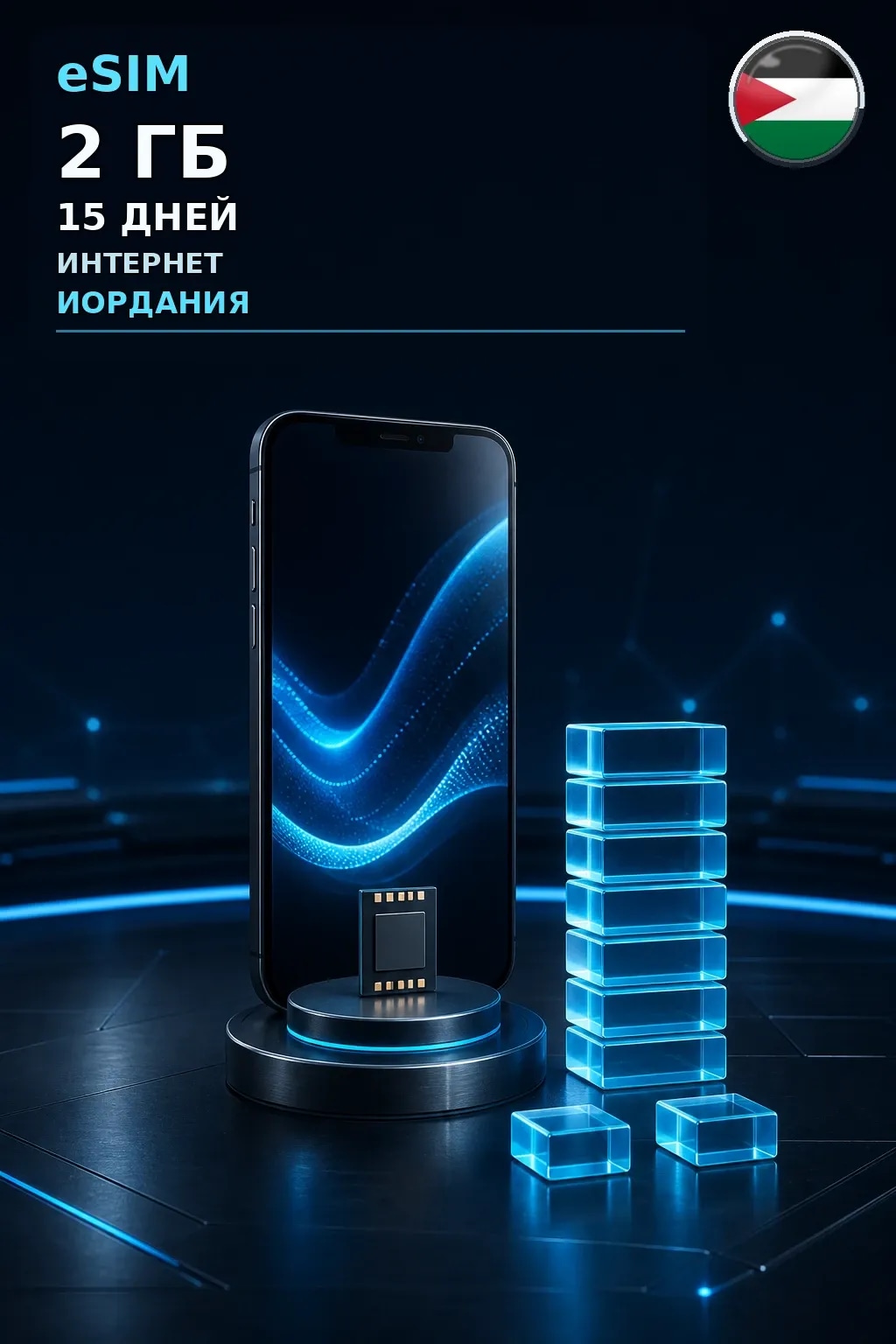 eSIM Иордания — 2 ГБ, 15 дней — интернет