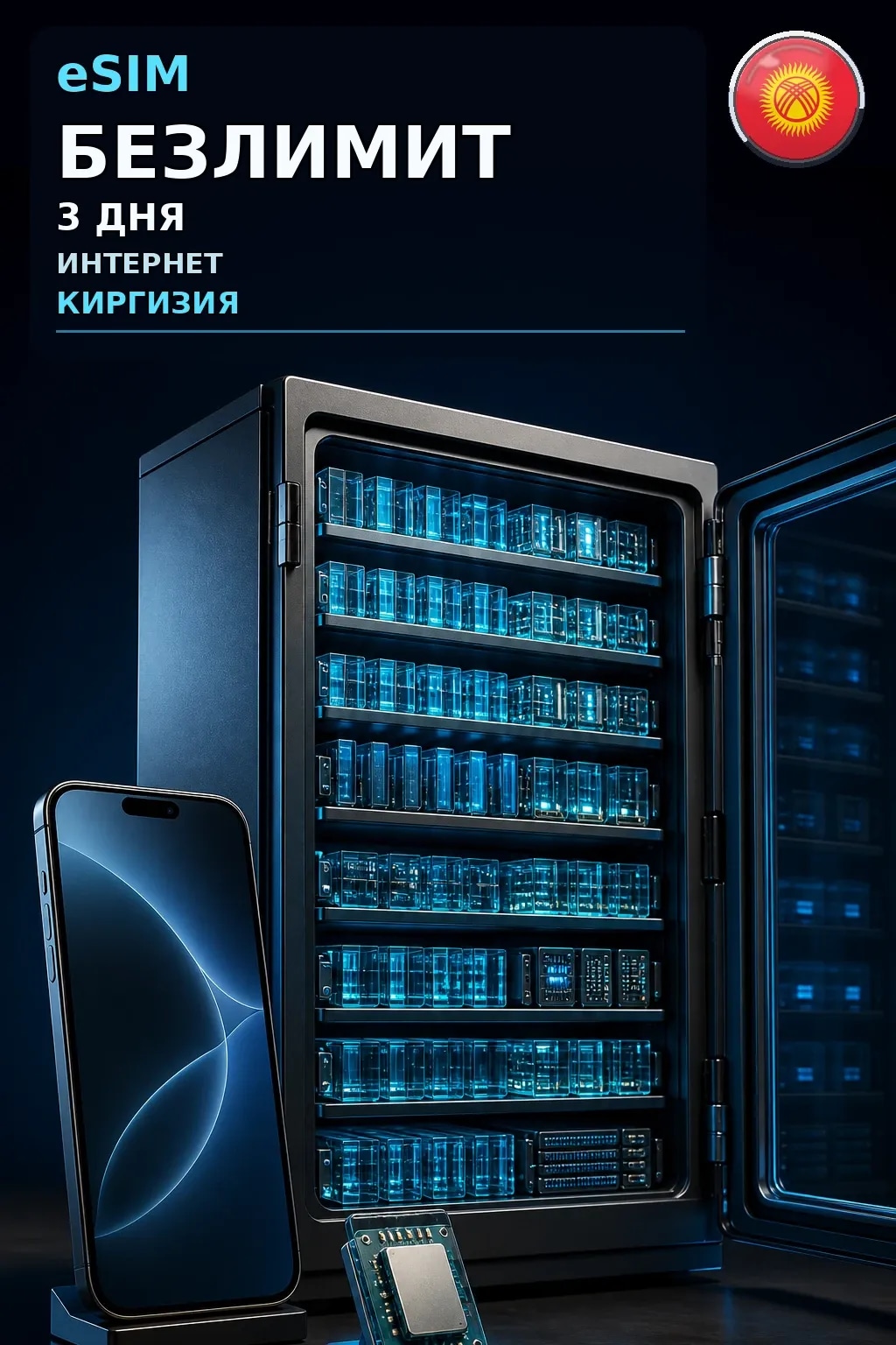 eSIM Киргизия — БЕЗЛИМИТ, 3 дня — интернет