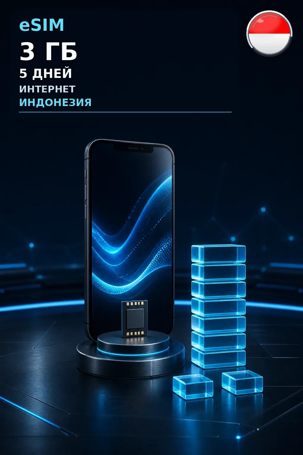 eSIM Индонезия — 3 ГБ, 5 дней — интернет