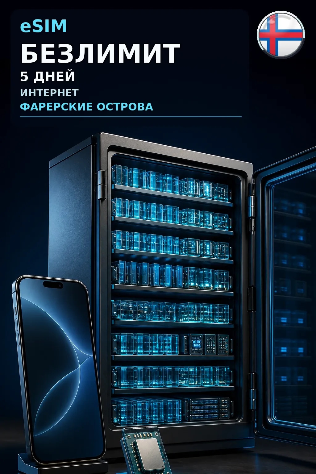 eSIM Фарерские Острова — БЕЗЛИМИТ, 5 дней — интернет