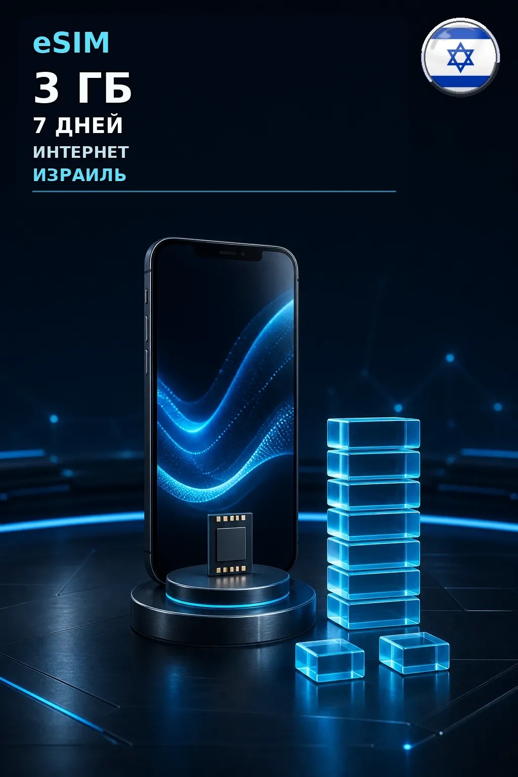 eSIM Израиль — 3 ГБ, 7 дней — интернет