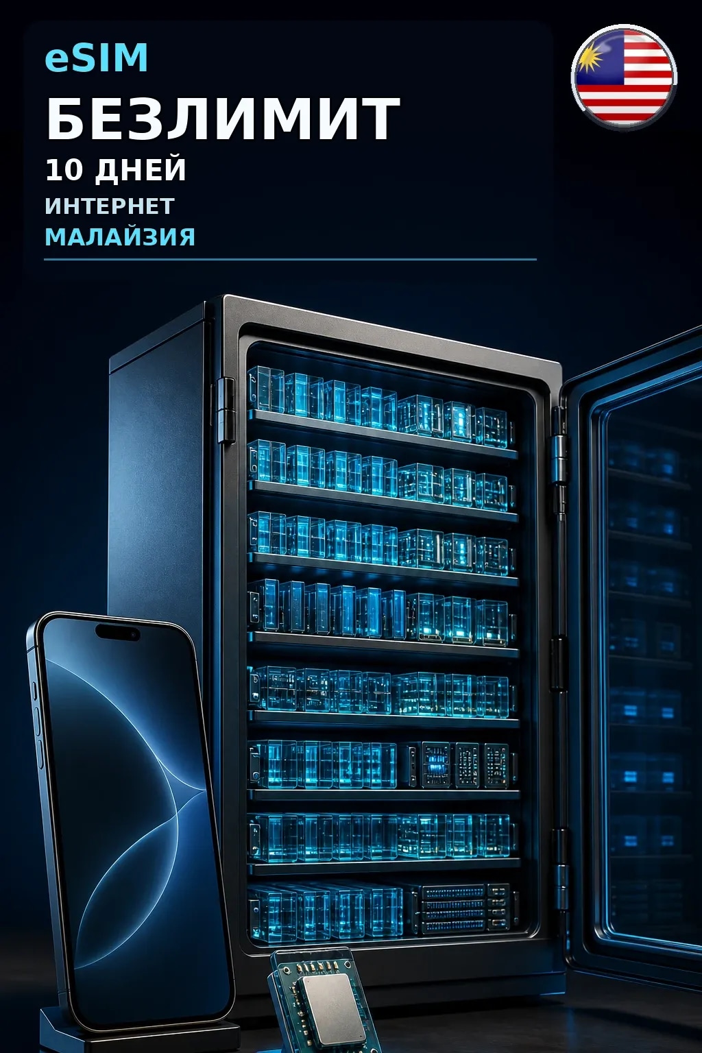 eSIM Малайзия — БЕЗЛИМИТ, 10 дней — интернет