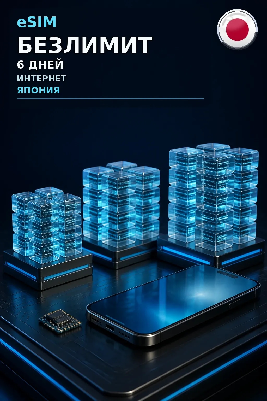 eSIM Япония — БЕЗЛИМИТ, 6 дней — интернет
