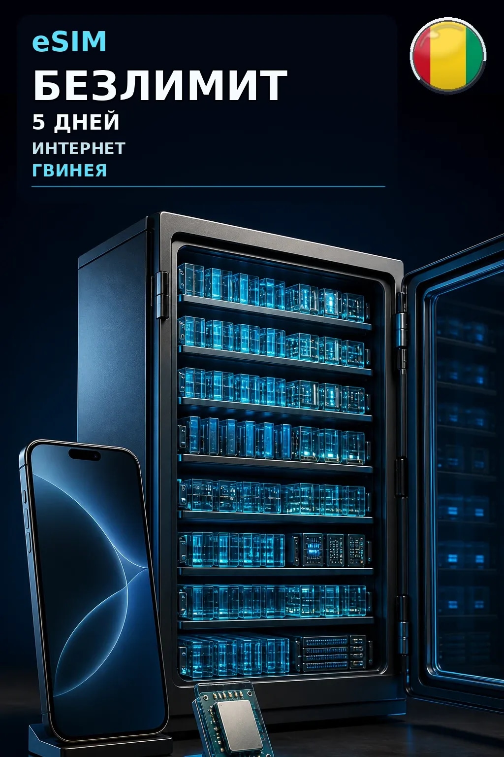 eSIM Гвинея — БЕЗЛИМИТ, 5 дней — интернет
