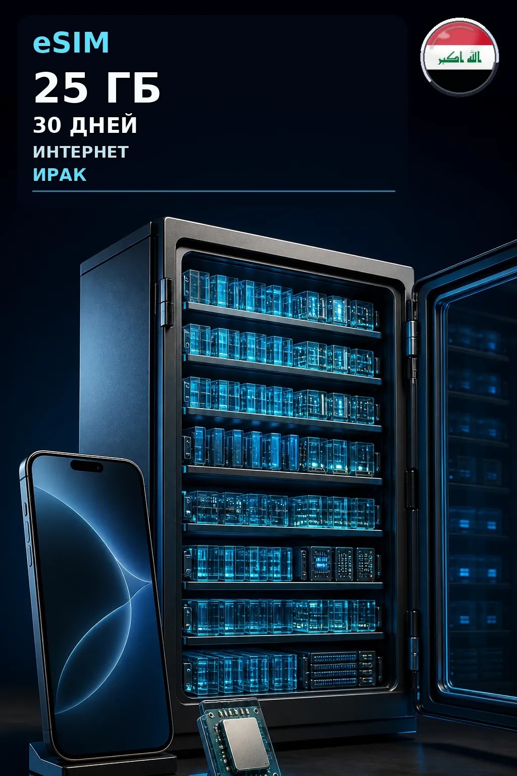 eSIM Ирак — 25 ГБ, 30 дней — интернет