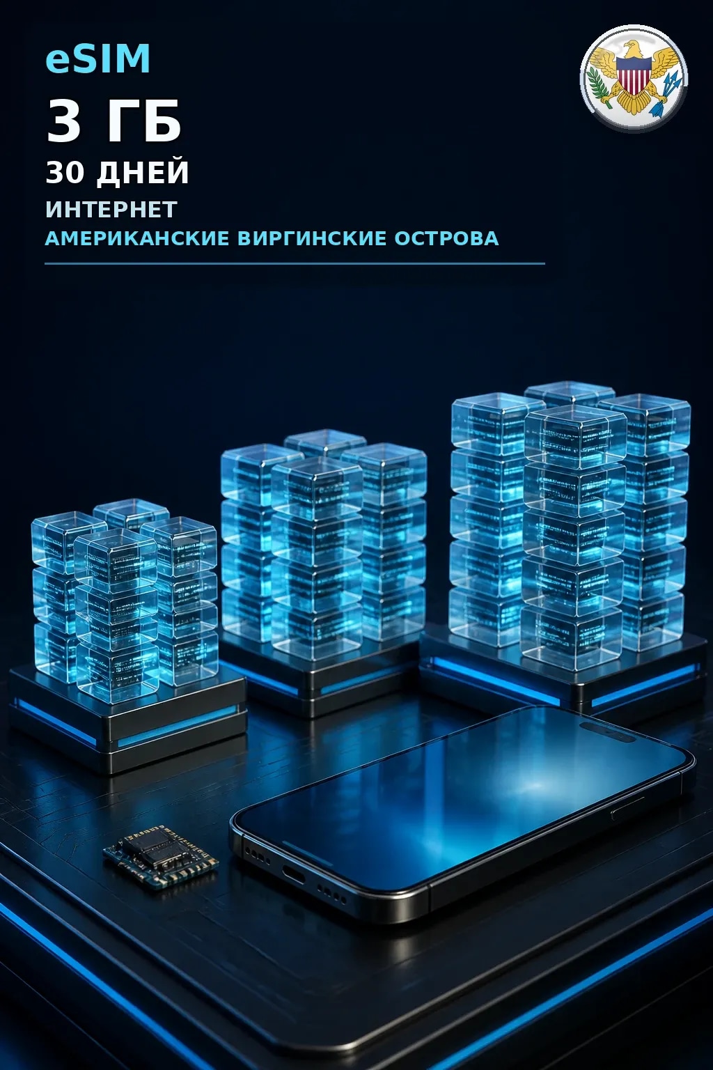 eSIM Американские Виргинские Острова — 3 ГБ, 30 дней — интернет