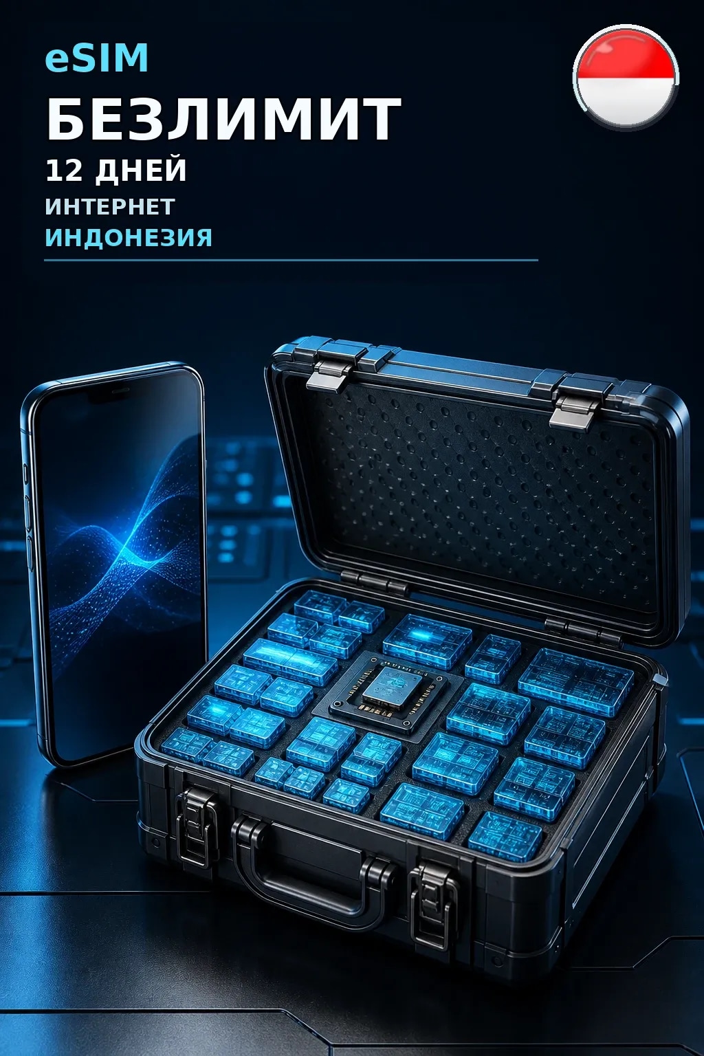 eSIM Индонезия — БЕЗЛИМИТ, 12 дней — интернет