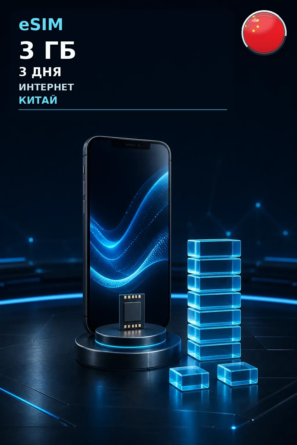 eSIM Китай — 3 ГБ, 3 дня — интернет