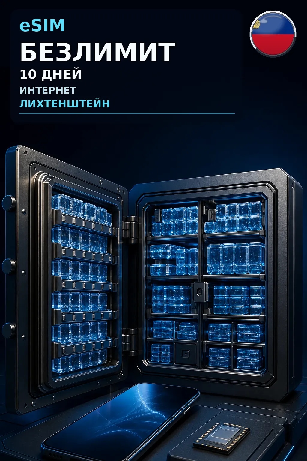eSIM Лихтенштейн — БЕЗЛИМИТ, 10 дней — интернет