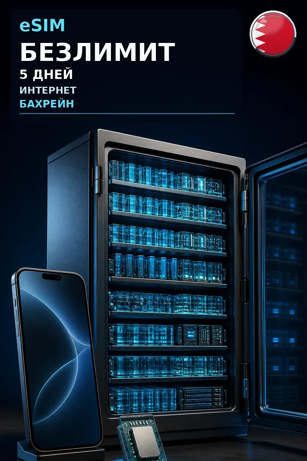 eSIM Бахрейн — БЕЗЛИМИТ, 5 дней — интернет