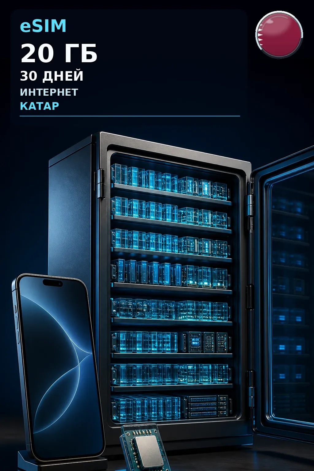 eSIM Катар — 20 ГБ, 30 дней — интернет