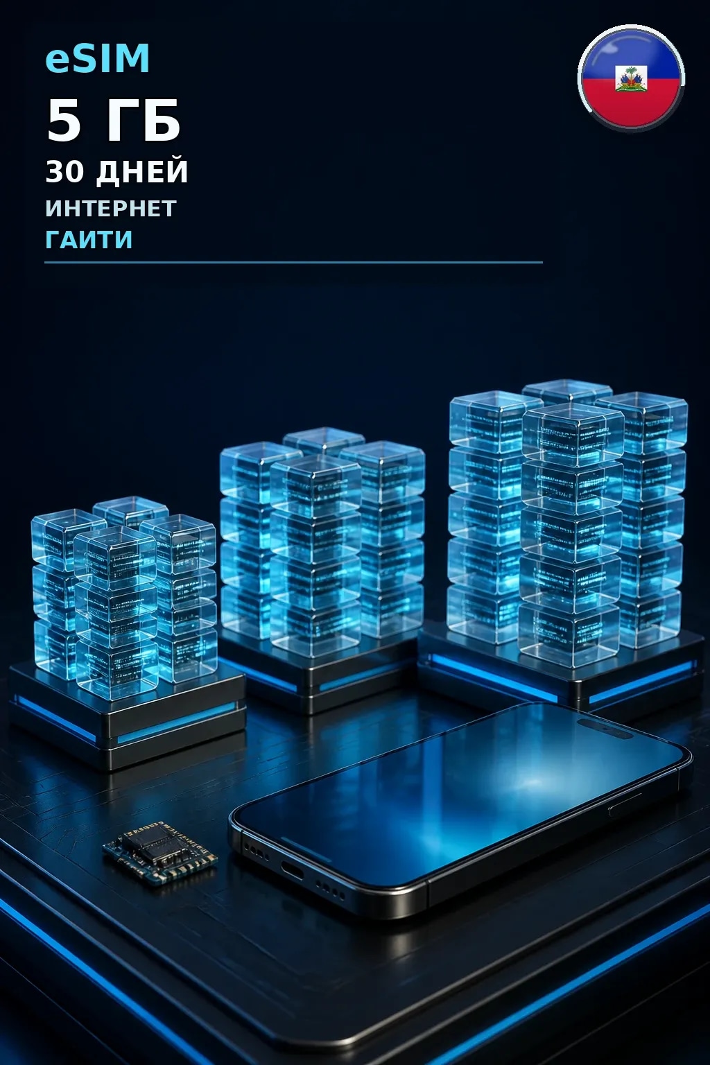 eSIM Гаити — 5 ГБ, 30 дней — интернет