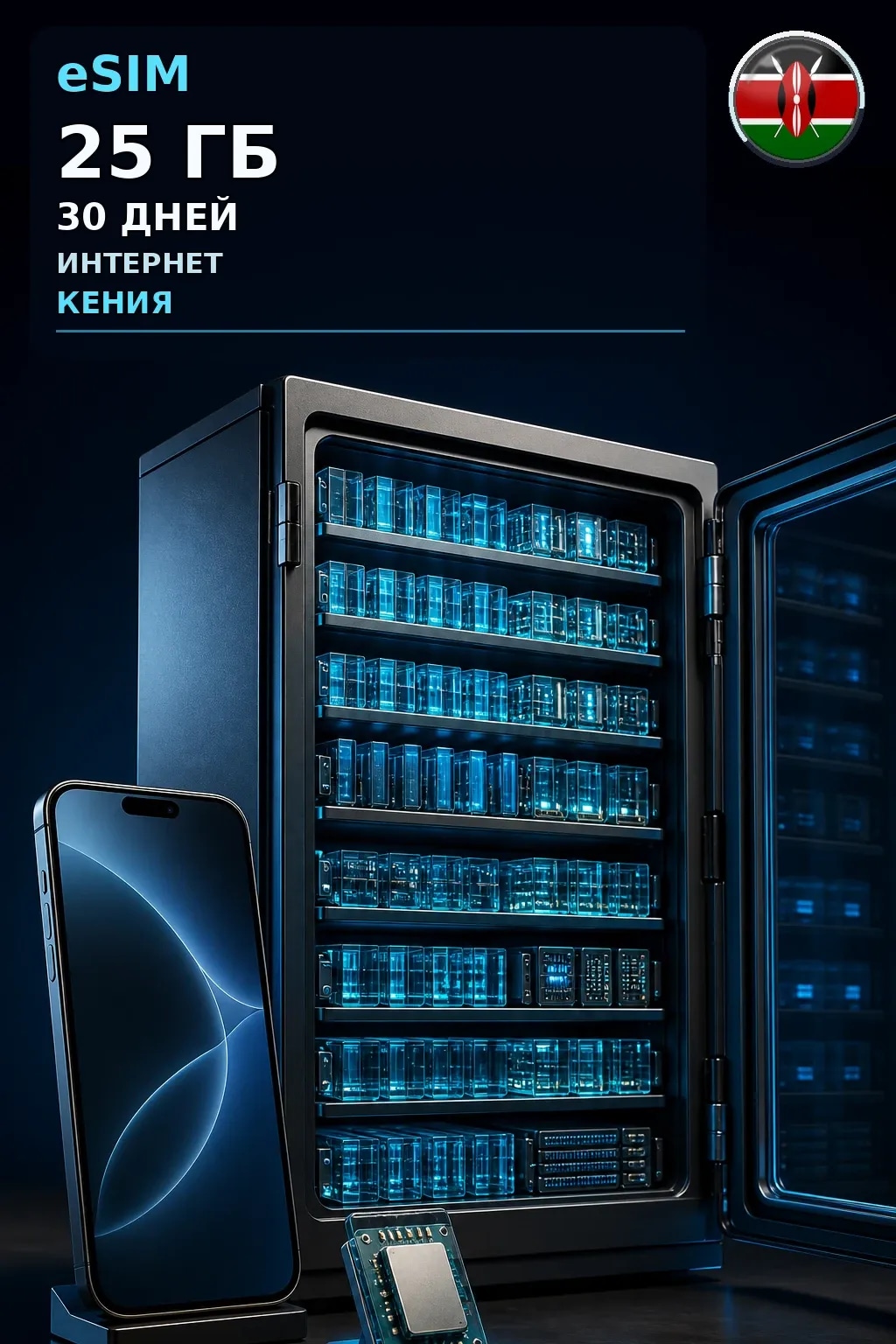 eSIM Кения — 25 ГБ, 30 дней — интернет