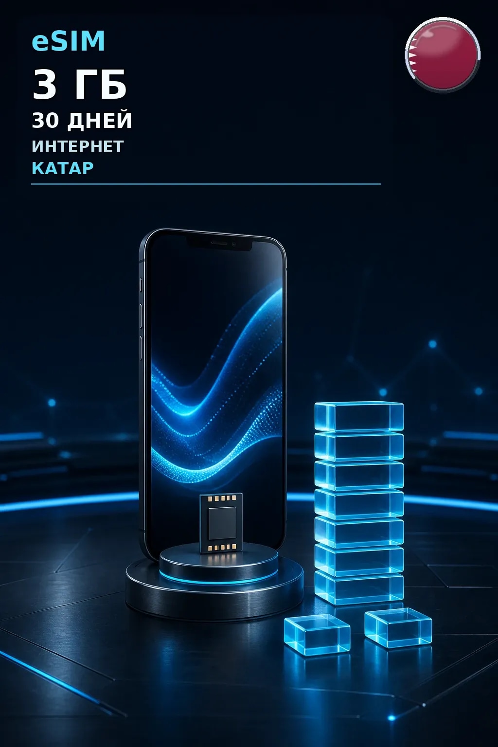 eSIM Катар — 3 ГБ, 30 дней — интернет