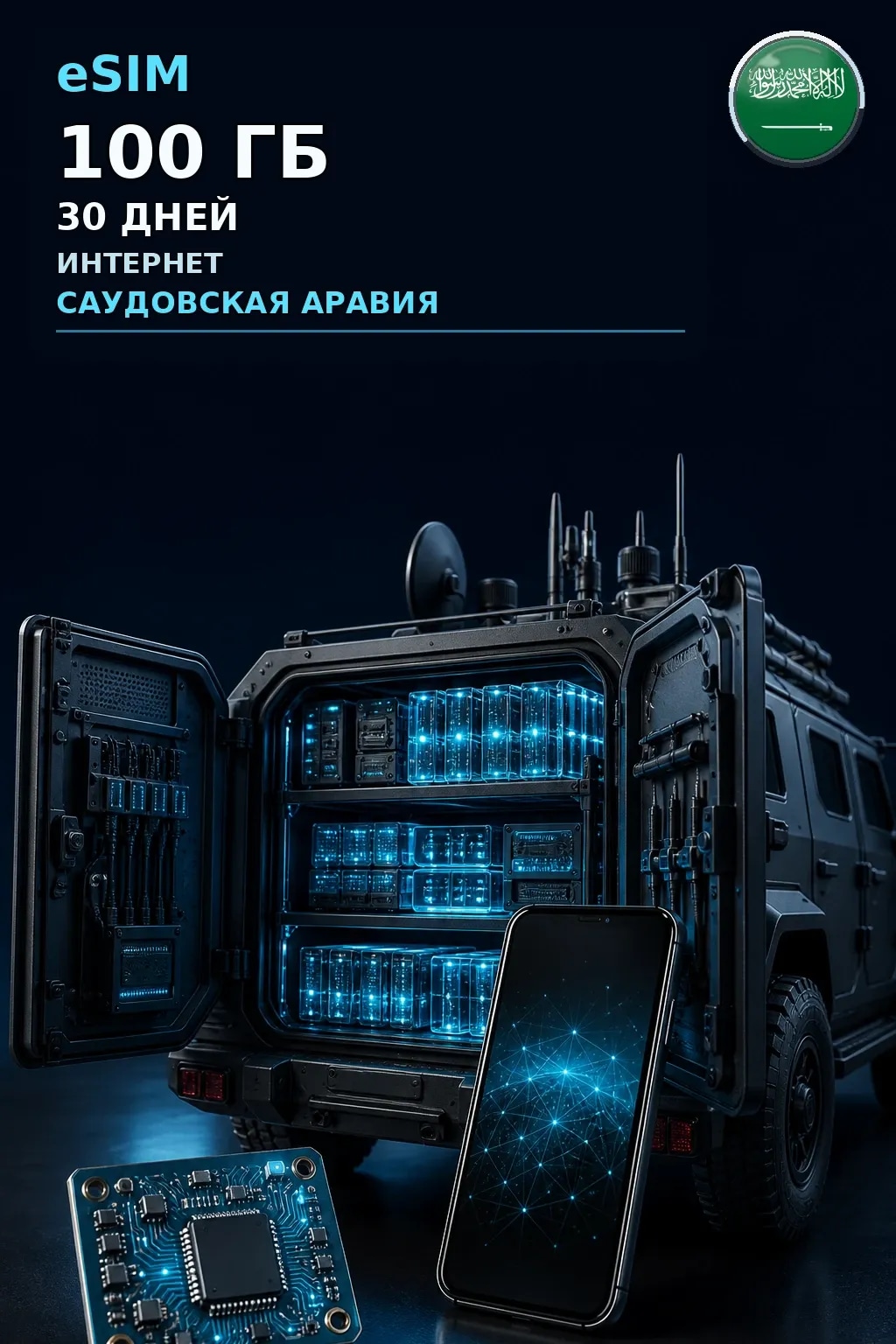eSIM Саудовская Аравия — 100 ГБ, 30 дней — интернет